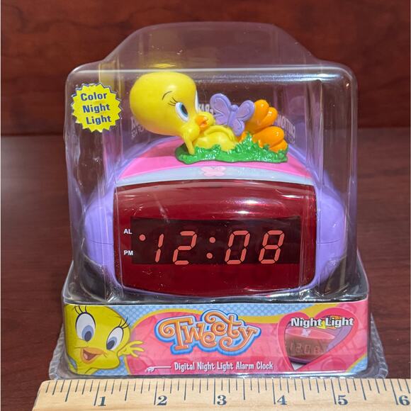 Tweety Bird Digital Night Light, Alarm Clock, Looney Tunes Vtg Warner Bros 1990s - Picture 6 of 7